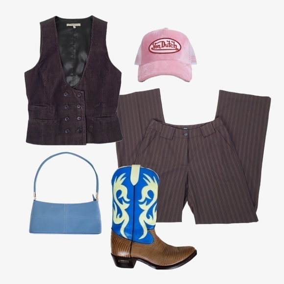 Pinstripe Dress Pants Esprit Mid Low Rise Y2K Straight Leg Boot Cut Dressy - Picture 1 of 10